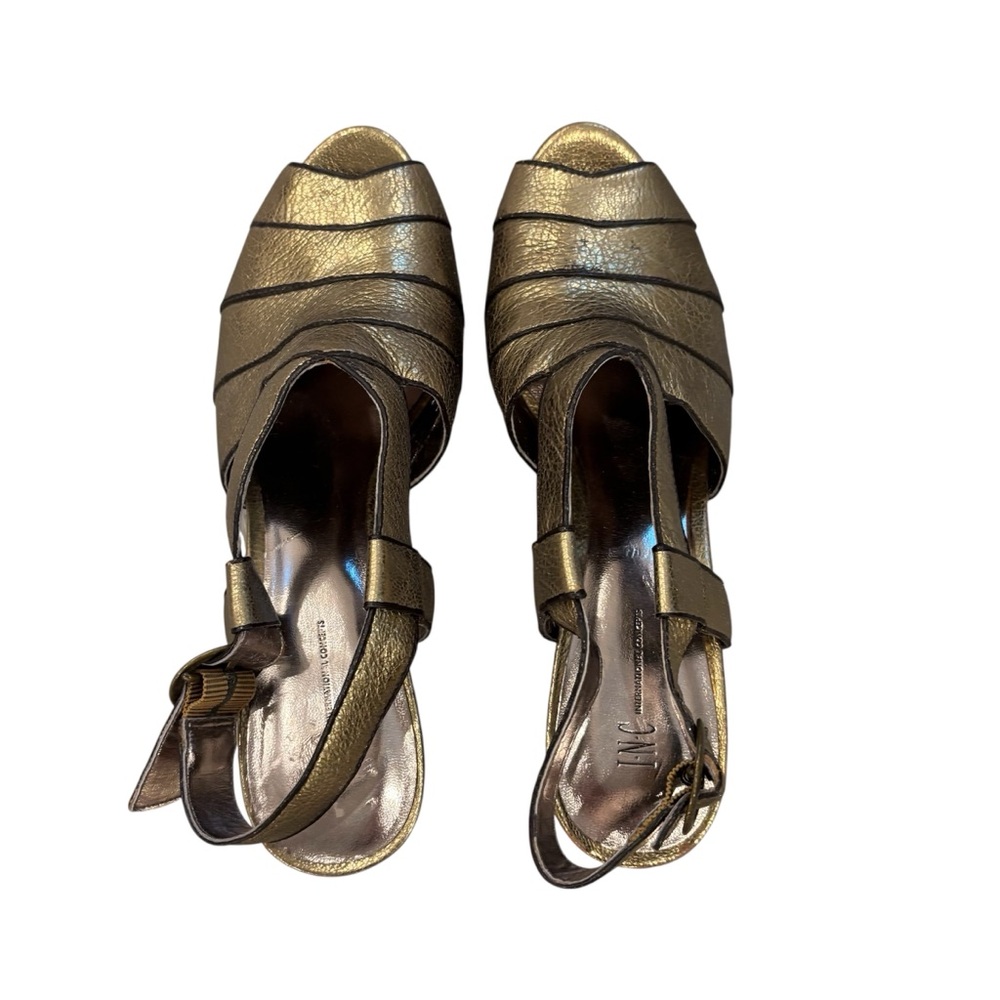INC International Concepts Gold Strappy Heels
